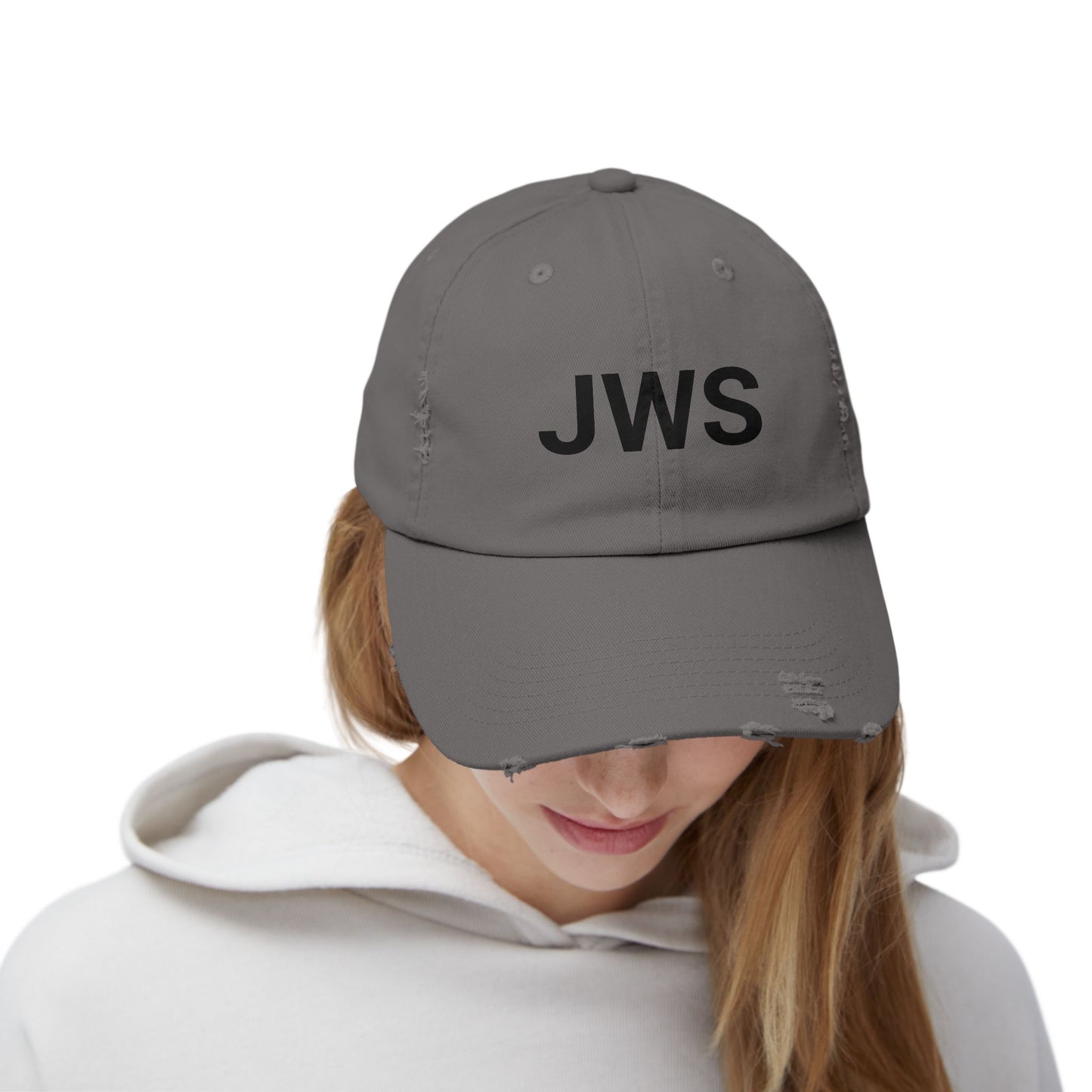 Personalized Unisex Distressed Cap - Customized JWS Hat for Casual Style