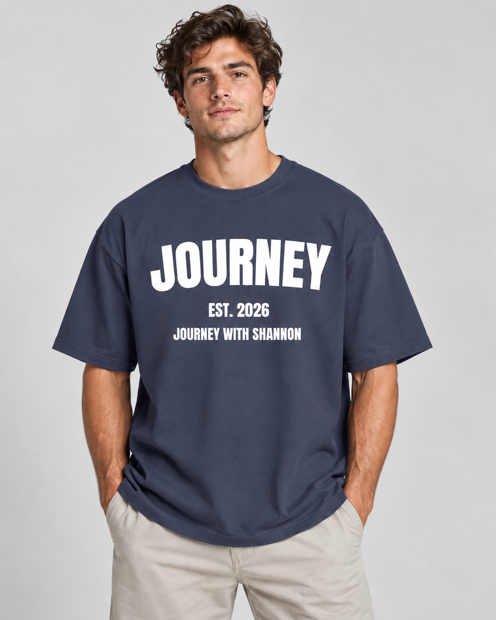 JOURNEY Heavy Oversized Tee | Dark — Midnight Blue