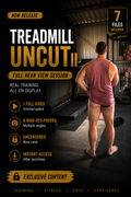 Promotional cover for Treadmill Uncut II featuring a rear-view home gym session, including 1 full-length video and 6 high-resolution photos.